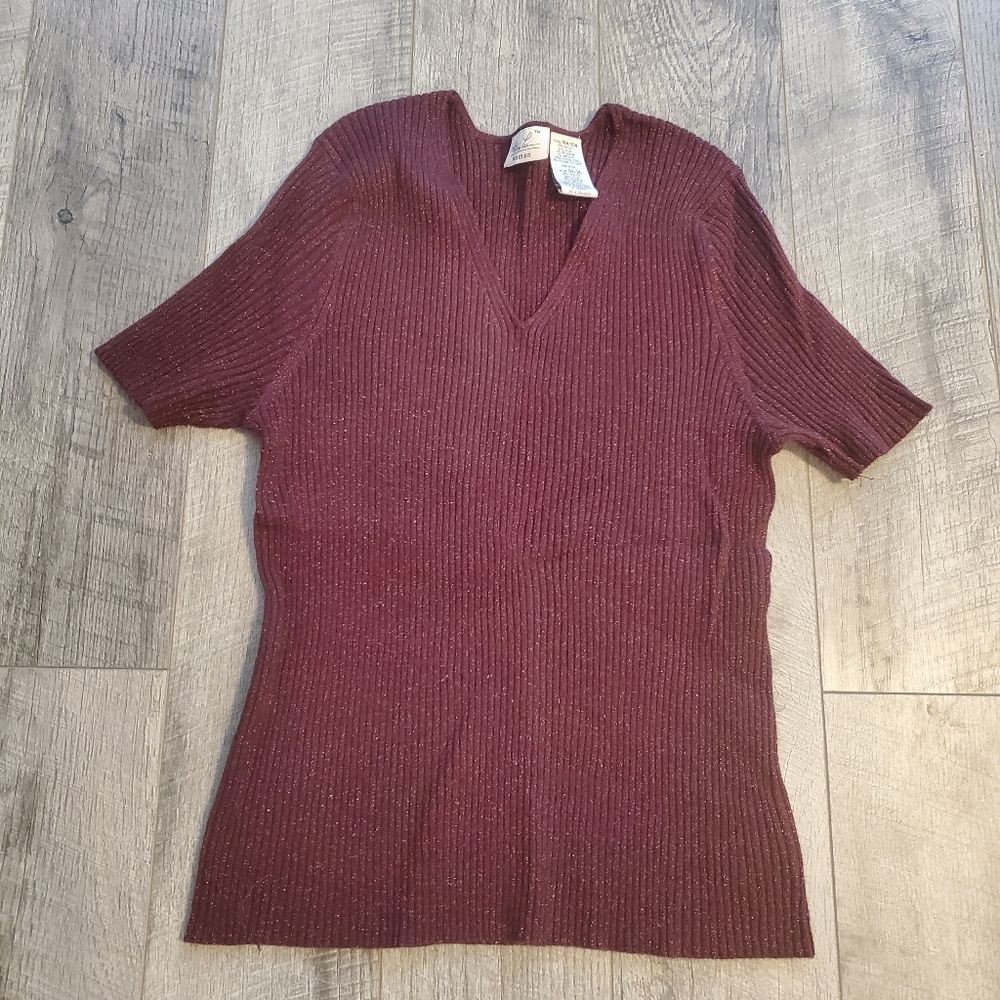 Maroon glitter Kathie Lee Shirt